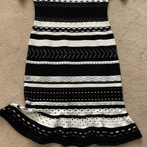 Milly Pointelle Knit Flounce Hem Dress